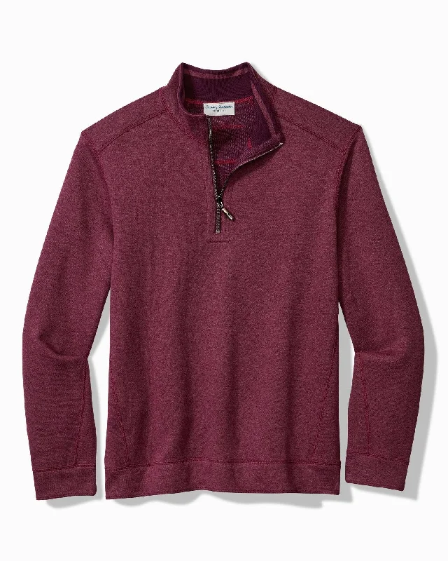 YEAR-End Clearance Tommy Bahama Flip Coast Reversible Half-Zip Sweatshirt Rum Berry