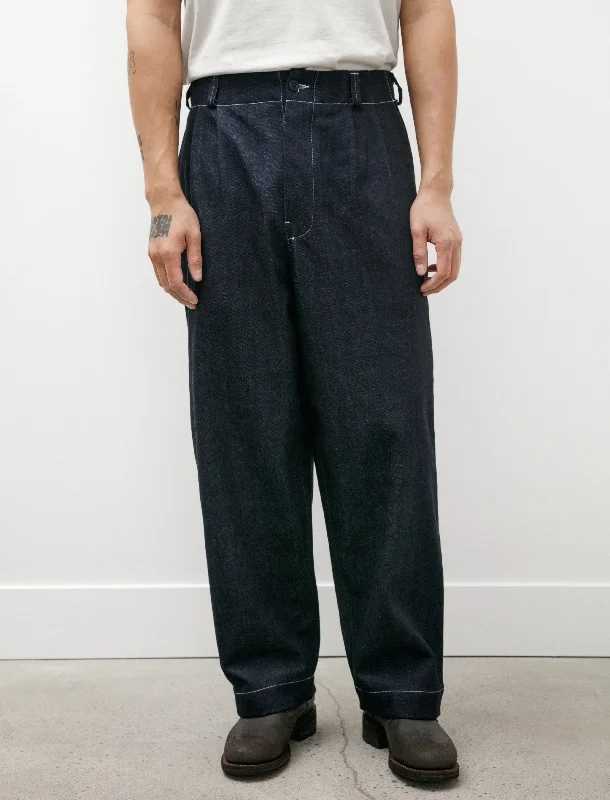 Two Pleat Pant Organic Cotton Denim Indigo