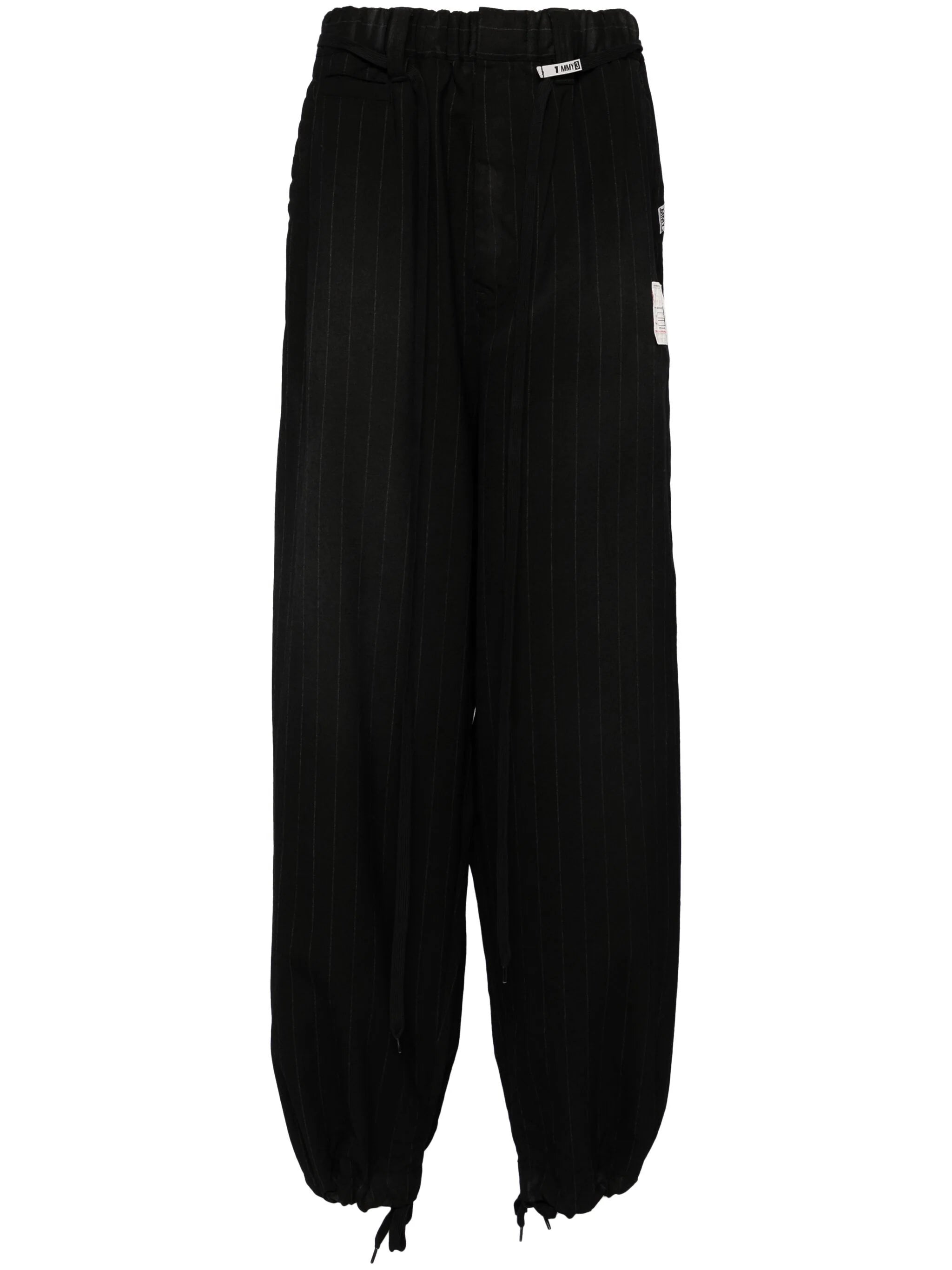 Clearance Sale Pinstriped Drawstring Hem Pants