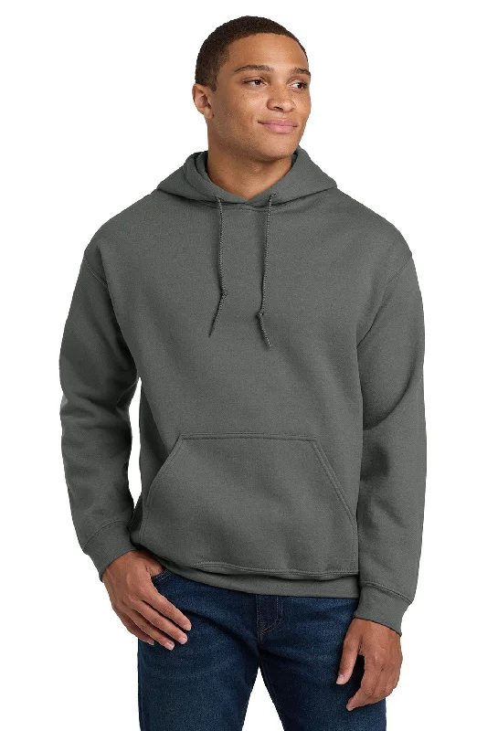 Gildan Mens Pill Resistant Hooded Sweatshirt Hoodie w/ Pouch Pocket - Charcoal Grey