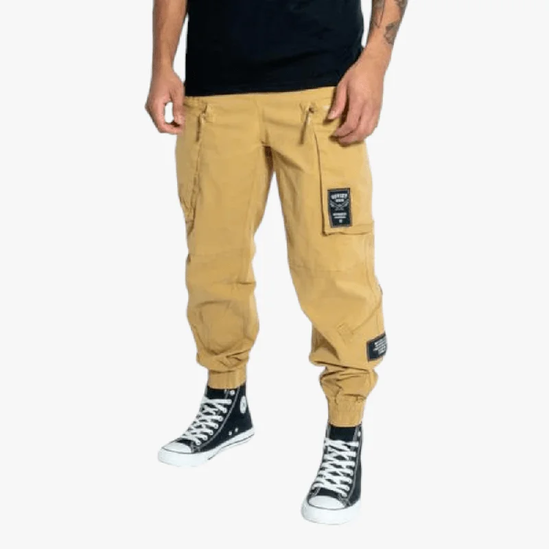 Take Advantage Soviet Mens Elasticated Cargo Pants Khaki