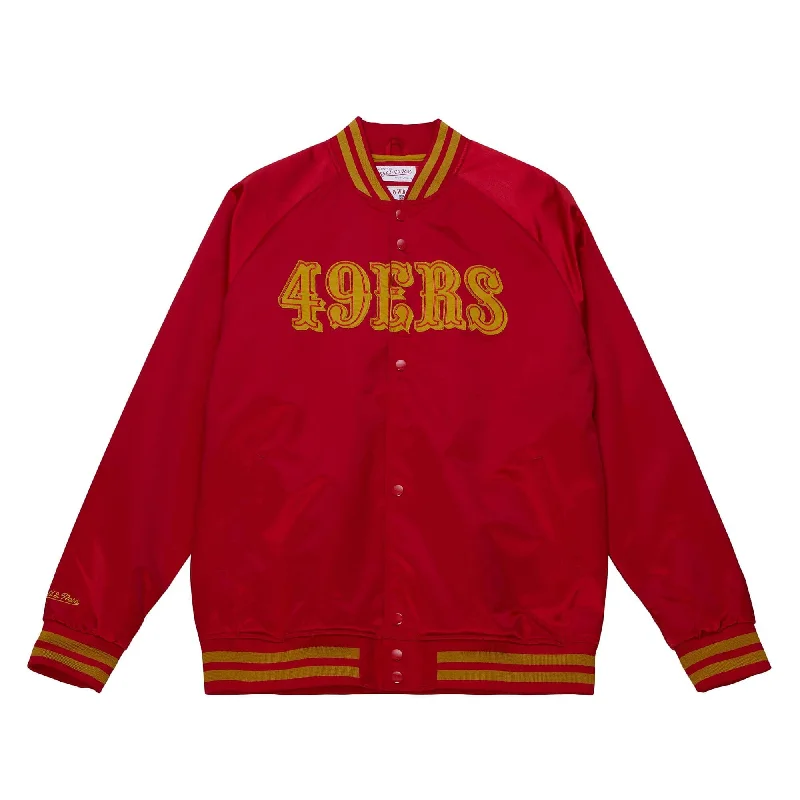 Price Cut Mitchell & Ness San Francisco 49ers Lightweight Satin Jacket-RED