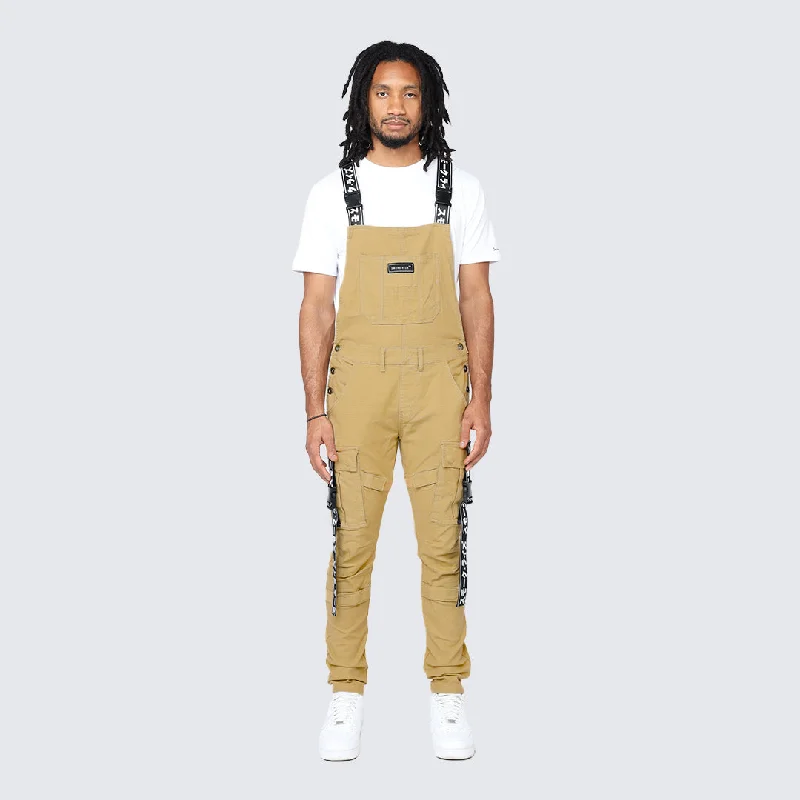 Must-Have Deals Multi Cargo Fashion Twill Overalls - Khaki