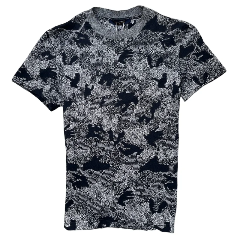 Weekend Discounts to Enjoy Men's Monogram Camouflage Logo T-Shirt Navy Size XS