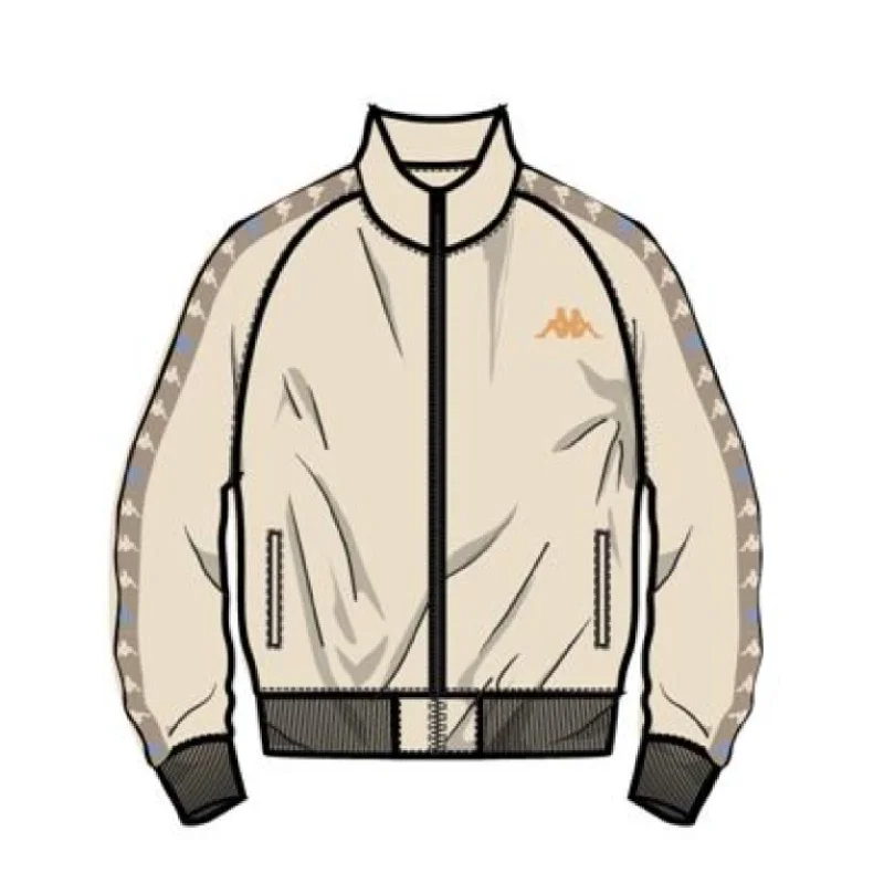 Act Fast KAPPA 222 BANDA DULLO TRACK JACKET-BEIGE ECRU-BROWN-BLUE CIELO