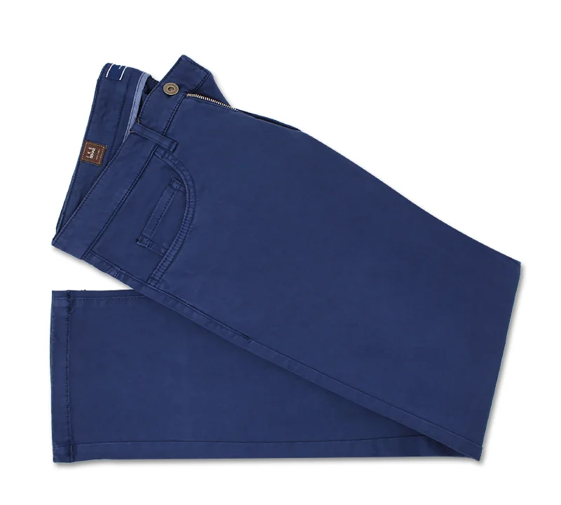 Navy Techno-Stretch Sateen 5 Pocket Pants