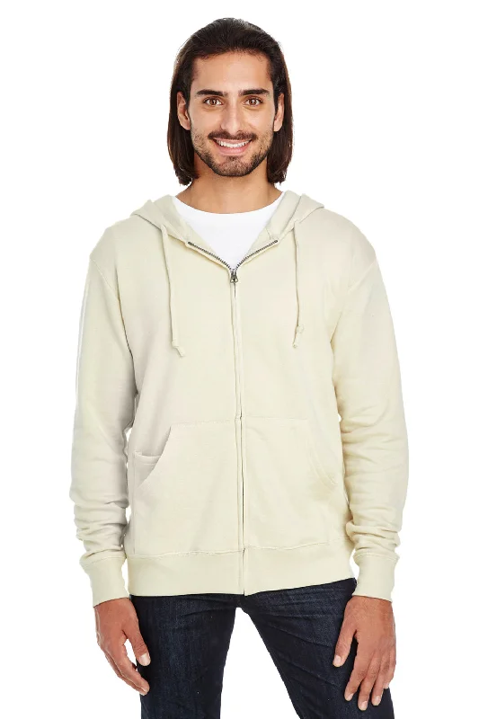 Bargain Alert Threadfast Apparel Mens French Terry Full Zip Hooded Sweatshirt Hoodie w/ Pockets - Cream - Closeout Bargain Alert Threadfast Apparel Mens French Terry Full Zip Hooded Sweatshirt Hoodie w/ Pockets - Cream - Closeout