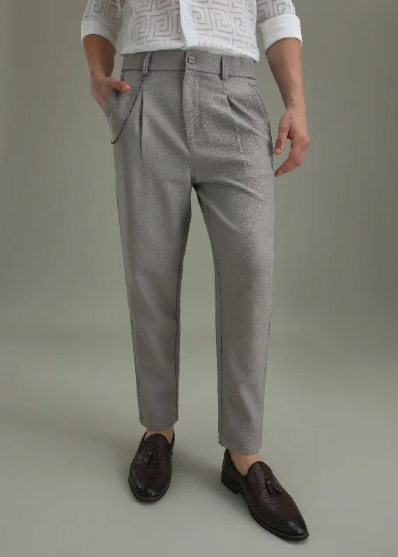 Extra Discounts Grey Textured Korean Pant