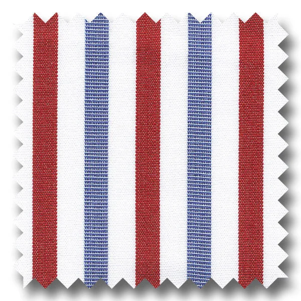 Low Price Blue and Red Stripe 2Ply Broadcloth - Custom Dress Shirt
