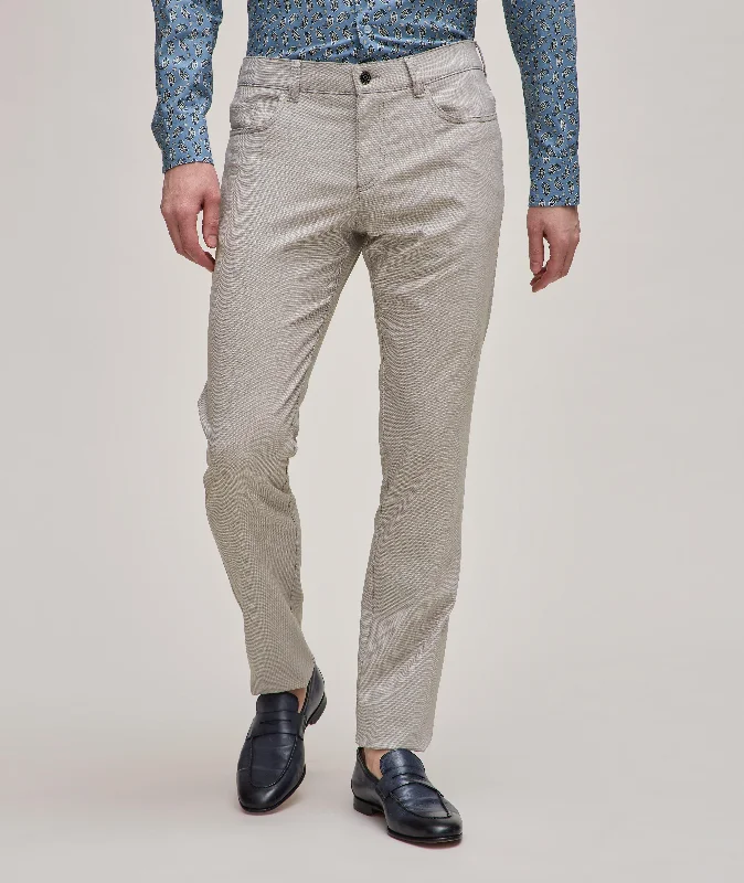 Two-Tone Beige Ceramica Pipe Five Pocket Pants - ALBERTO