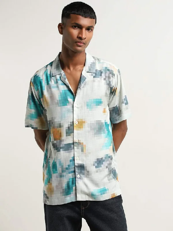 Price Rollback Nuon Multicolour Pixel Print Relaxed Fit Shirt