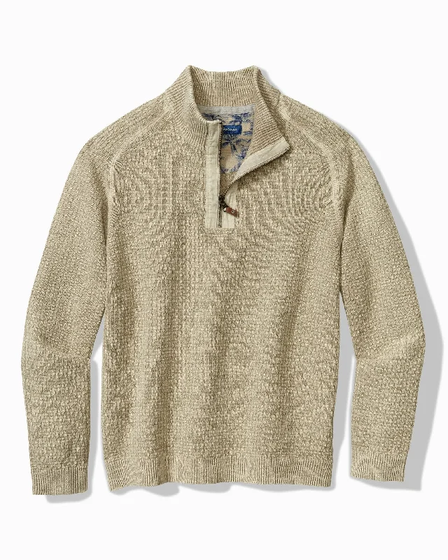 Final Markdown Tommy Bahama Sunbreak Half-Zip Sweater Warm Mist