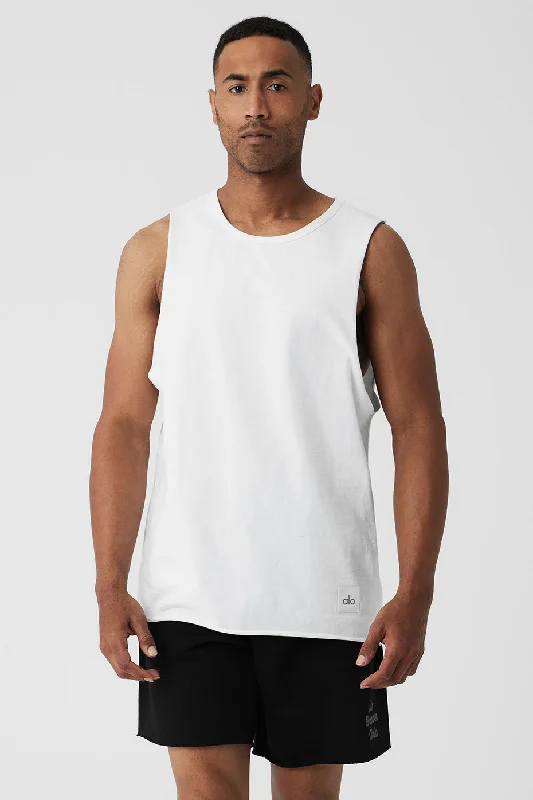 Special Offer Society Raw Edge Tank - White
