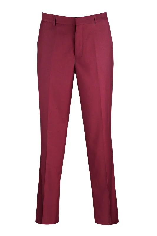 Wool Feel Modern Fit Dress Pants in Maroon