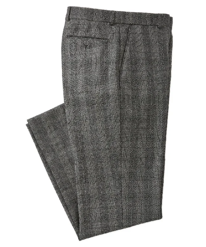 Exclusive Savings Wool Saxony Check Flat-Front Pant