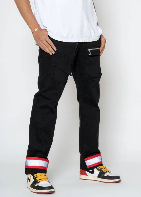 Exclusive Preview Konus Men's Cargo Pants with Reflective Tape in Black