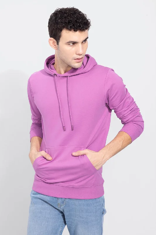 Weekend Savings Delight Solid Purple Hoodie