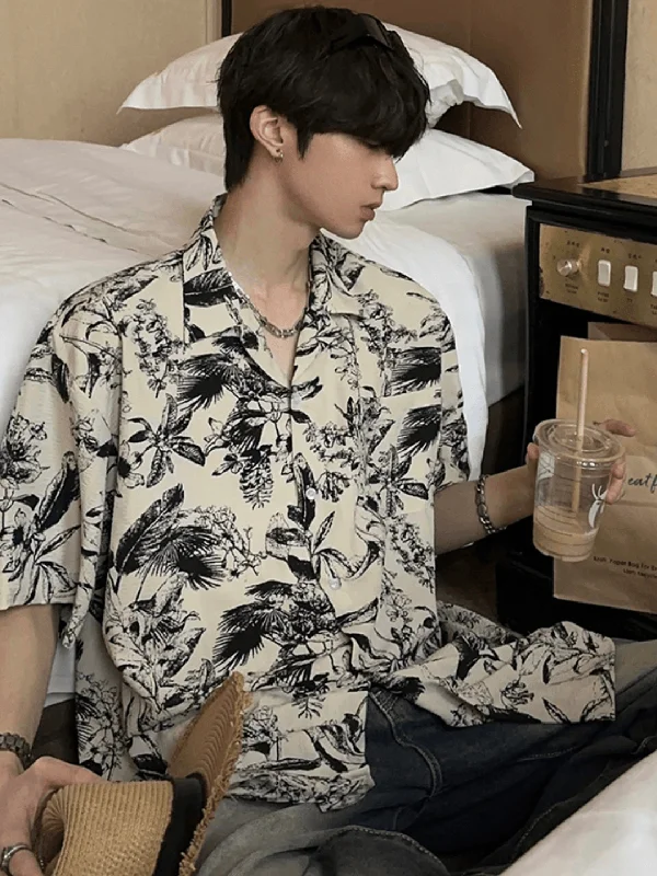 [JM HOMME] Tide Printed Short-sleeved Shirt NA747