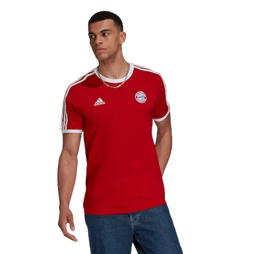 Weekend Specials to Grab ADIDAS FC BAYERN 3-STRIPES TEE-RED/WHITE