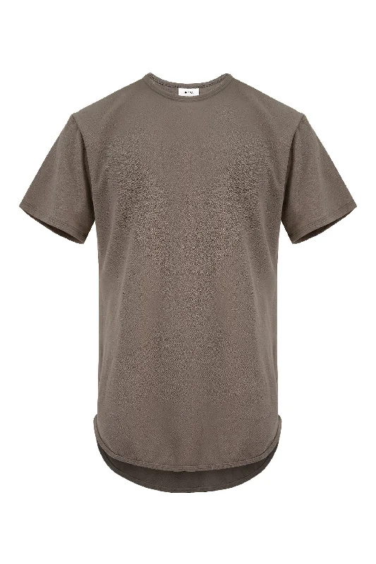 Weekend Specials You Can't Miss Men's Essential Scallop Round Hem T-Shirt