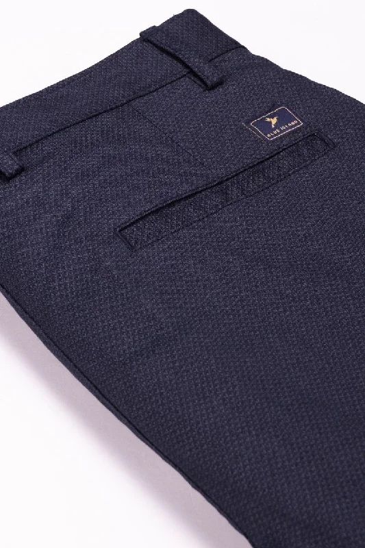 Today’s Deal Navy Tri Printed - 2 way stretch - COTTON PANT