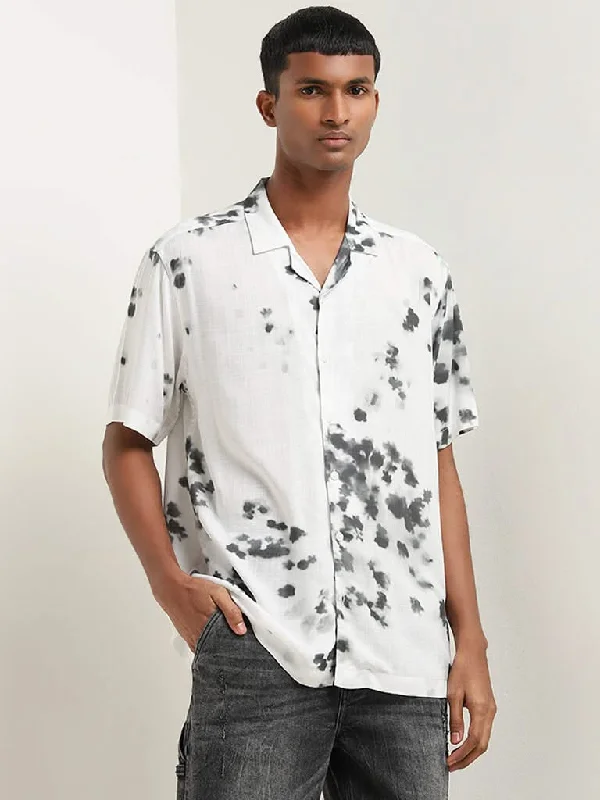 Early Access Nuon White Tie-Dye Relaxed Fit Shirt