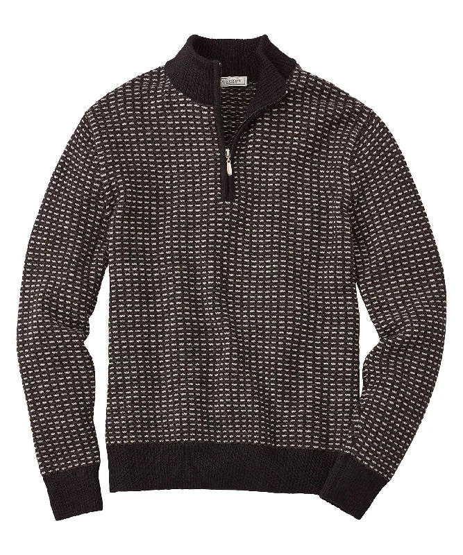 Bargain Blast Mini Dashes Jacquard Quarter-Zip Sweater