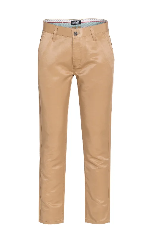 Can't Resist Skinny Pants with a sheen fabric in Khaki