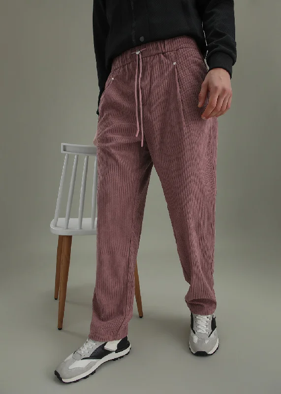 Discount Days Rouge Pink Drawstring Corduroy Pant