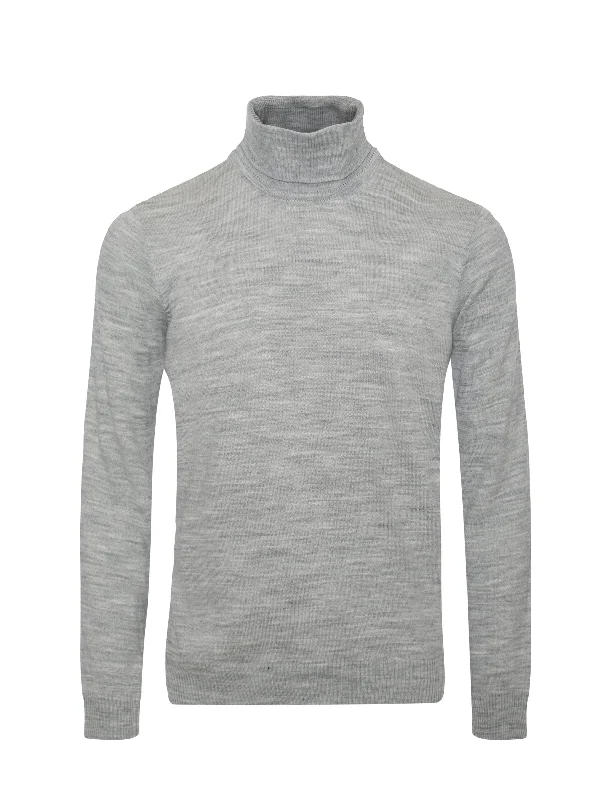 Super Bargain Turtle Neck sweater Heather Grey  T1100