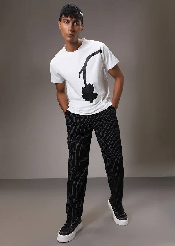 Flash Deal Black Pin Cotton Linen Pant
