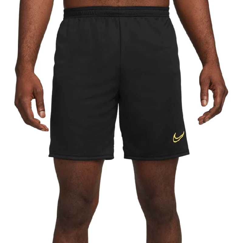 Markdowns Nike Dri-FIT Academy Men's Knit Soccer Shorts-BLACK/LASER ORANGE
