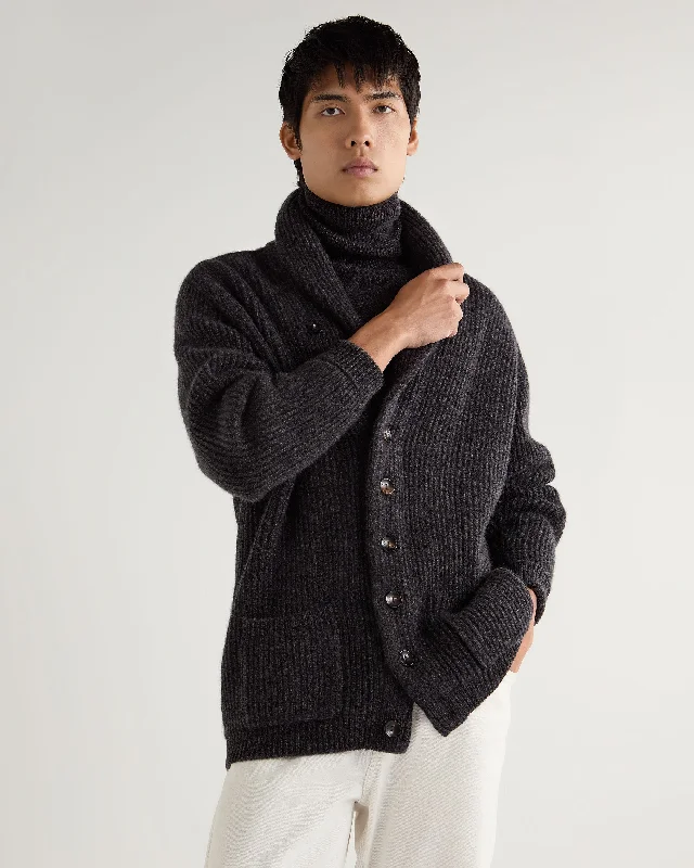 Deep Savings Men's Kensington Cashmere Cardigan Granite Grey