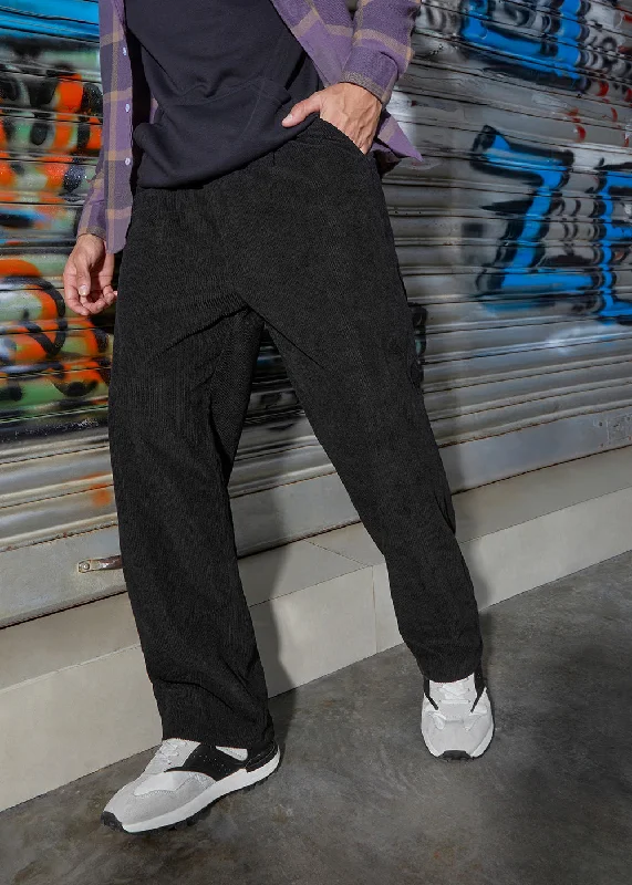 Steals and Deals Pleated Black Corduroy Pant