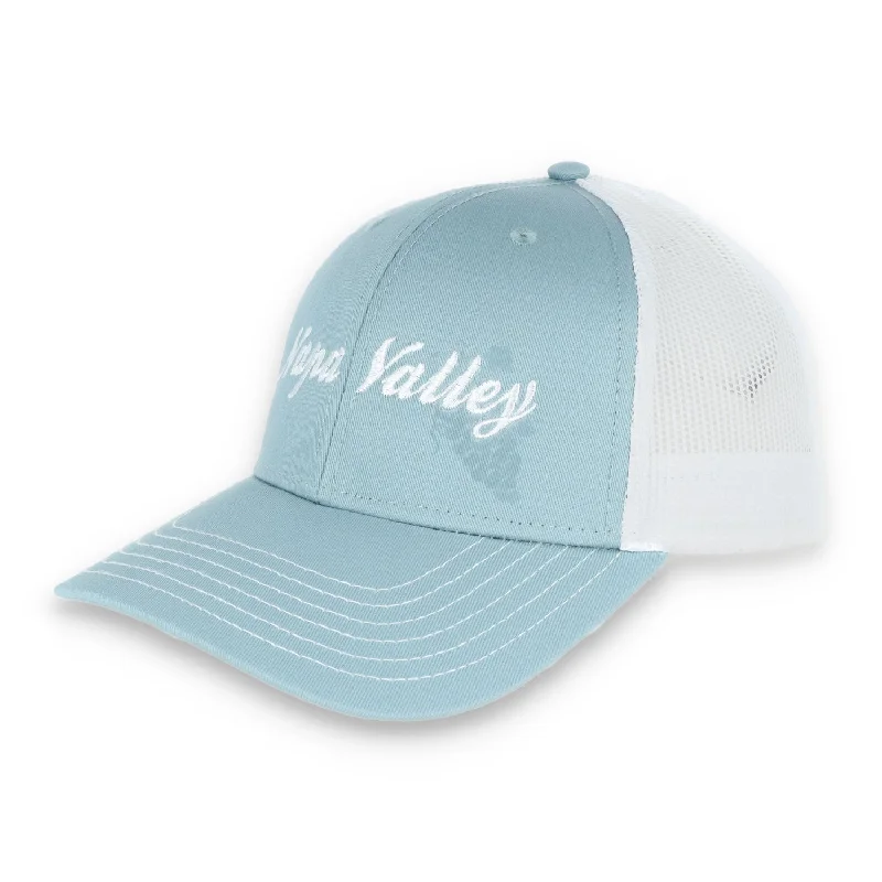Weekend Offers That Please The Coliseum Napa Valley Modified Flat Bill Mesh Hat - Smoke Blue/White Weekend Offers That Please The Coliseum Napa Valley Modified Flat Bill Mesh Hat - Smoke Blue/White