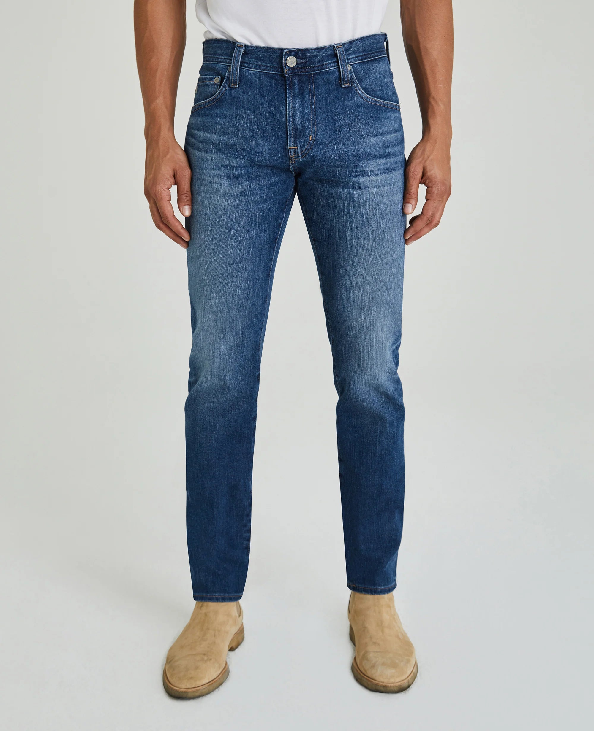 Online Only Dylan Slim 17 Years Radar Mid-Light Blue Denim - AG Jeans