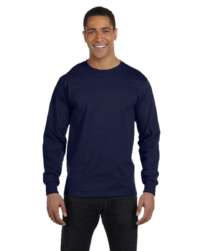 Hanes Long Sleeve Beefy-T T-Shirt | Navy