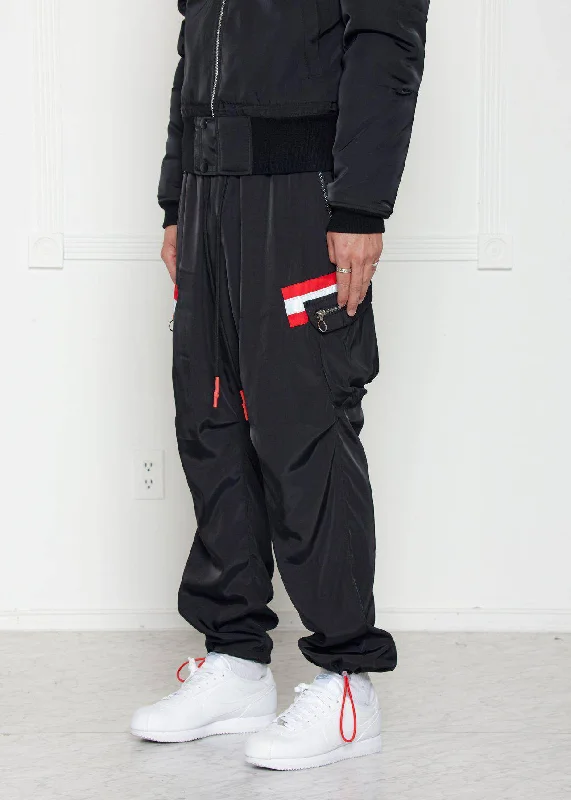 Today's Deal Konus Men's Reflective Tape Utility Cargo Pants in Black