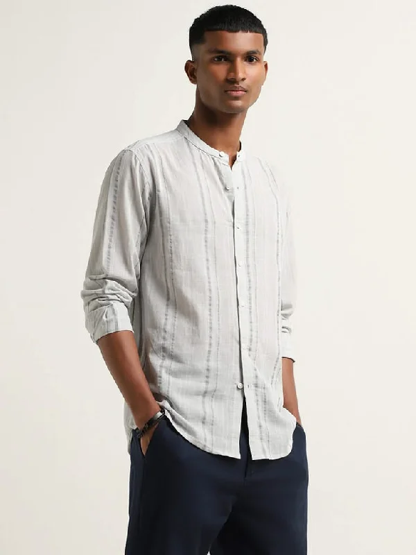 ETA Grey Striped Resort Fit Shirt