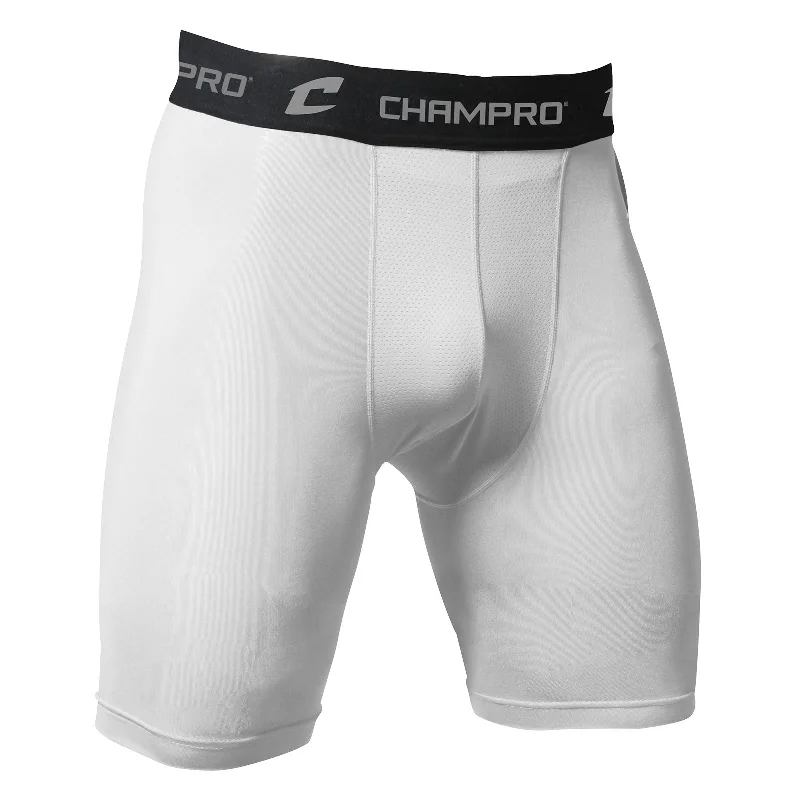 Value Deals CHAMPRO COMPRESSION SHORTS-WHITE