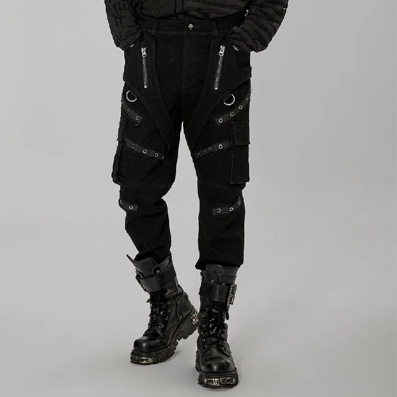 Men's Punk Multi-pocket Splice Pants