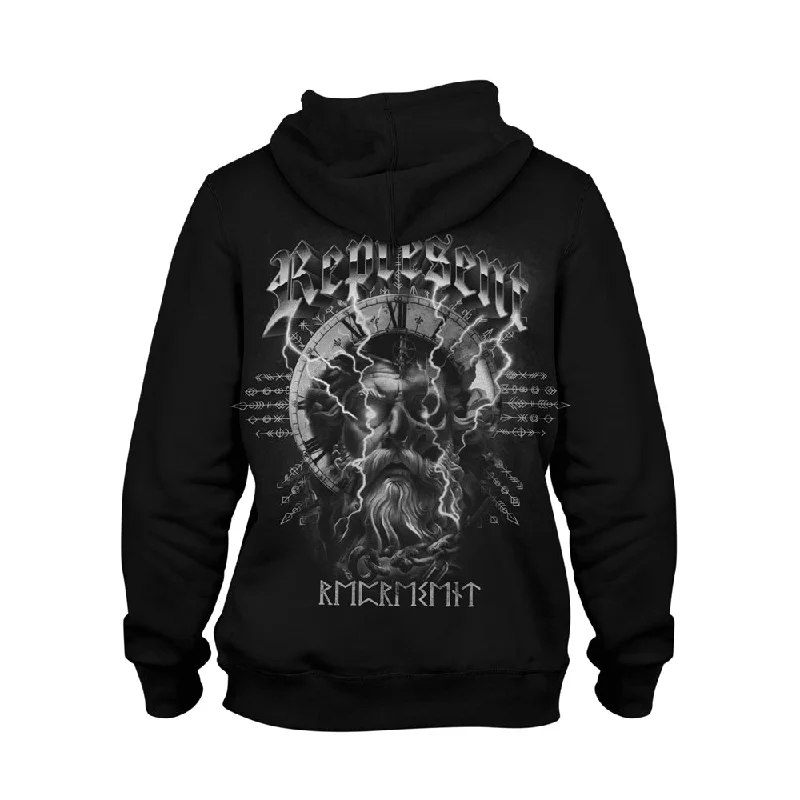 Crazy Savings Time Waits For None Pullover Hoodie [GRAY X BLACK] STONE COLLECTION