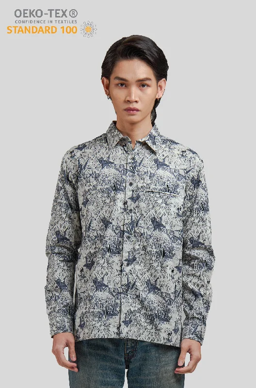 Discount Mania Nusantara Long Sleeve Modern Fit in Hanging Crane