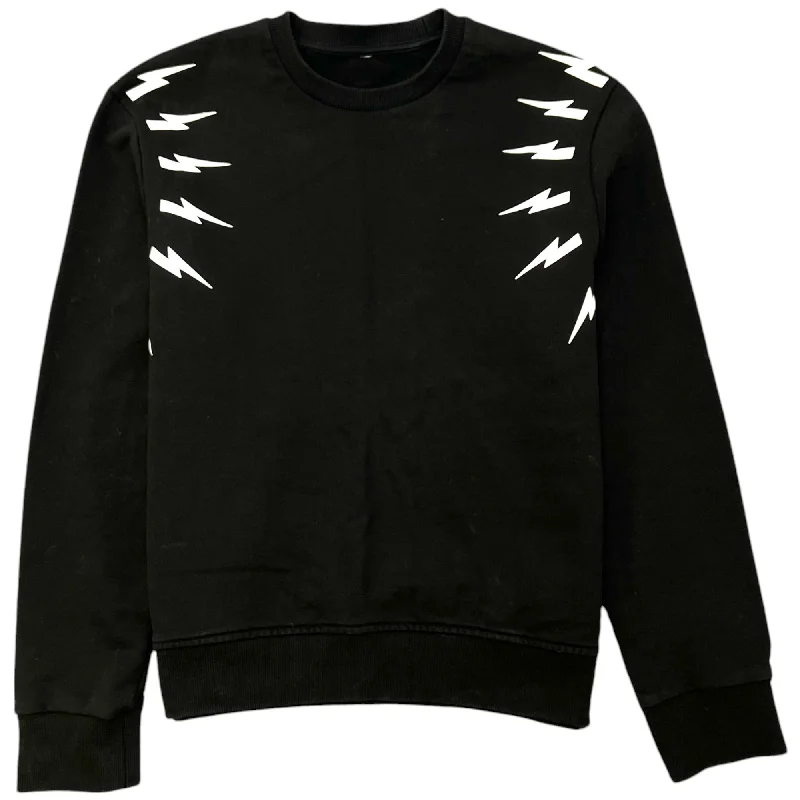 Men's Lightning Bolt Sweatshirt Black Size L