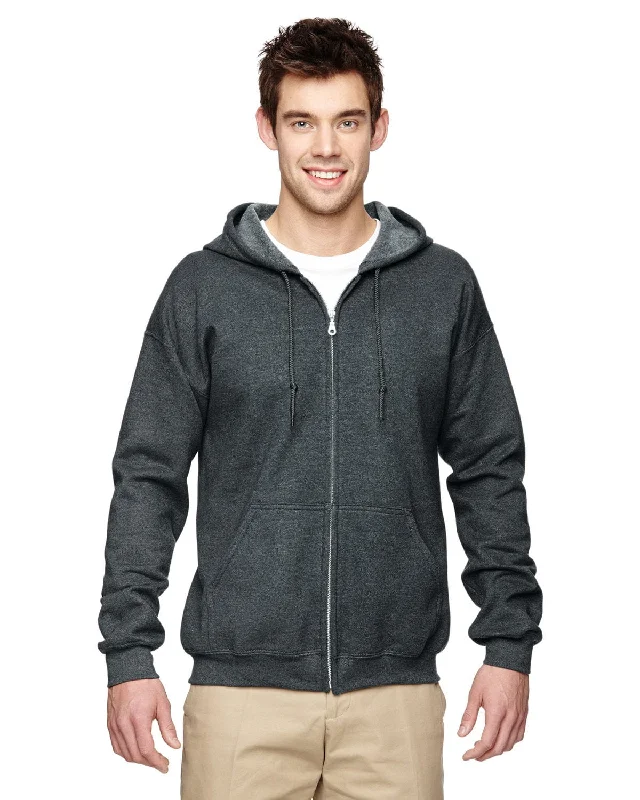 Final Sale Gildan Heavy Blend 50/50 Full-Zip Hooded Sweatshirt | Dark Heather