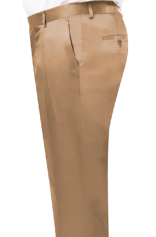 Kent & Park PS-02 Satin Slim Fit Pants Tan