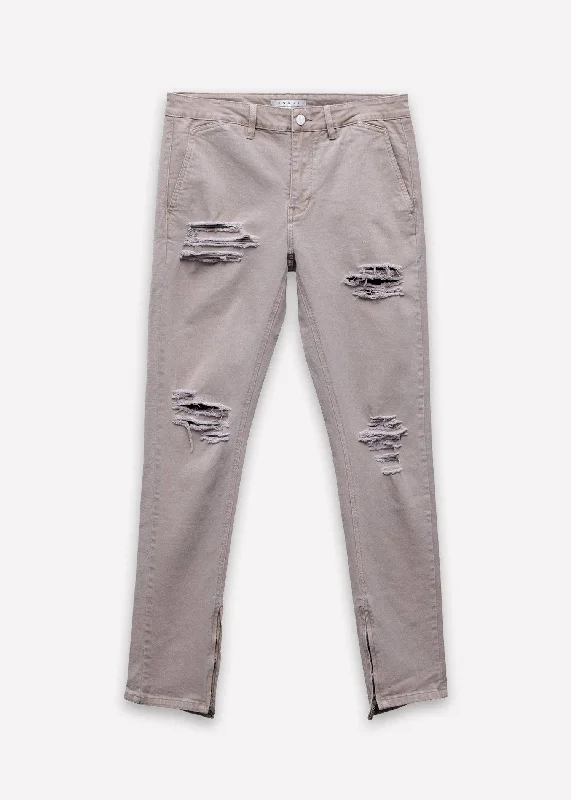 Half Price Konus Men's Ankle Zipper Pants In Taupe