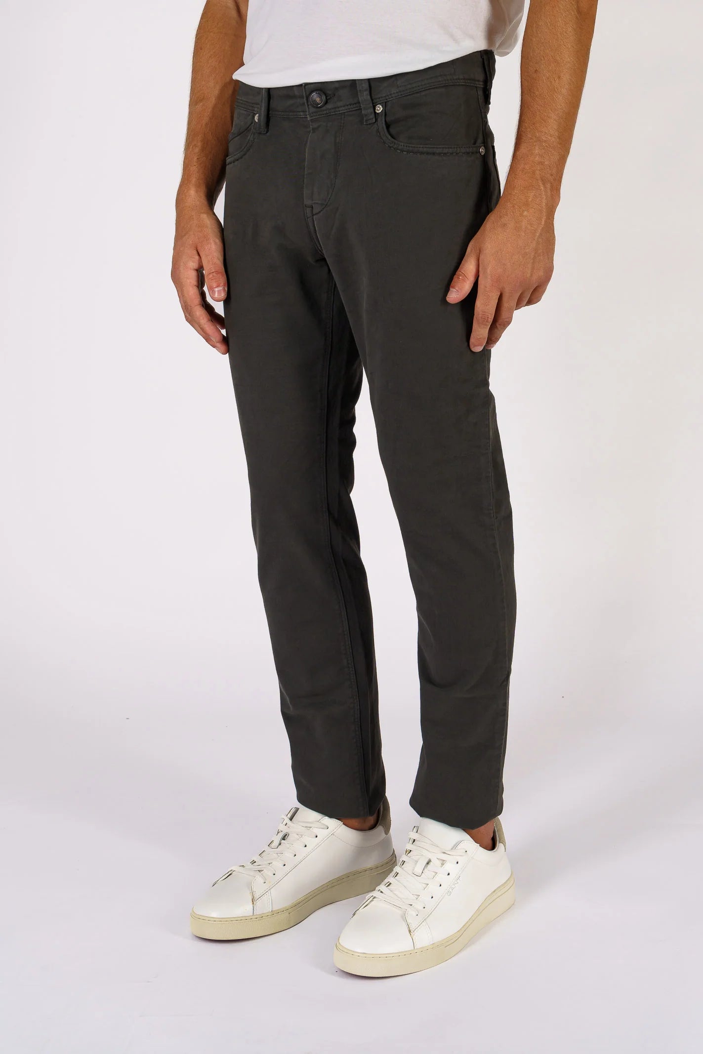 Lowest Price Charcoal Gray Rubens Cotton Twill Five Pocket Pants - Re-Hash