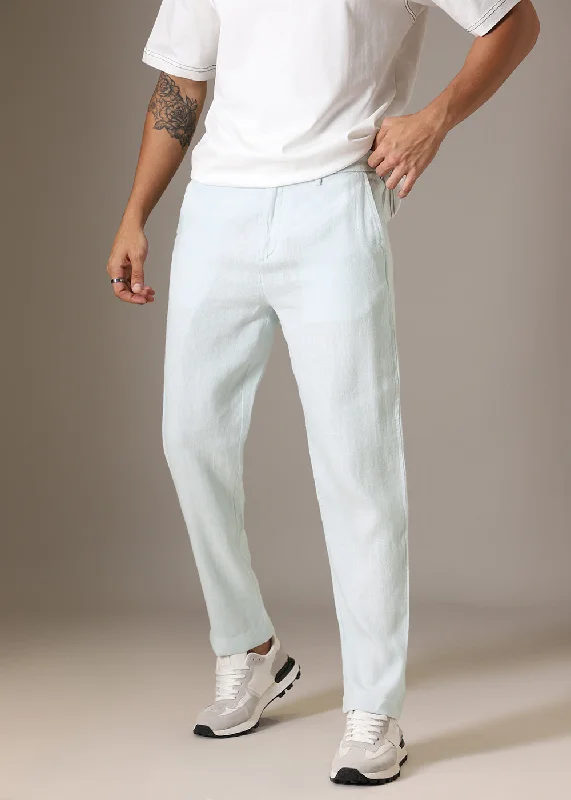 Super Deal Pastel Blue Linen Pant