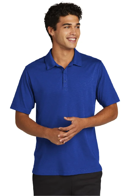 Sport-Tek Mens Strive Moisture Wicking Short Sleeve Polo Shirt - True Royal Blue